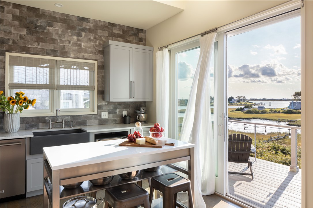56 Conch Road Narragansett, RI 02882 - Photo 8 of 21 Kitchen w/ Water View, Slider to Upper Deck
