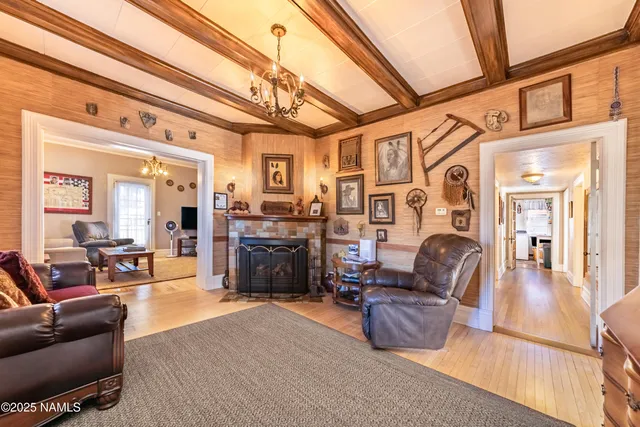 a living room with furniture