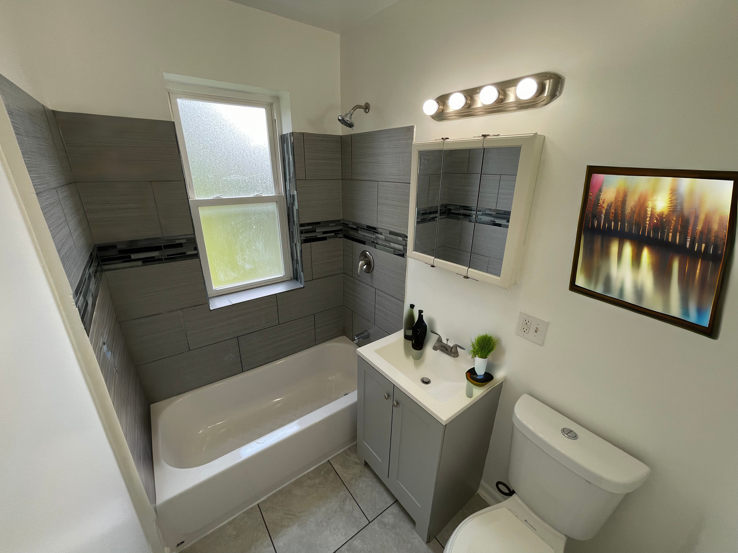 1320 West 57th Street, Unit 2 Chicago, IL 60636 - Photo 17 of 18 a bathroom with a sink toilet and shower