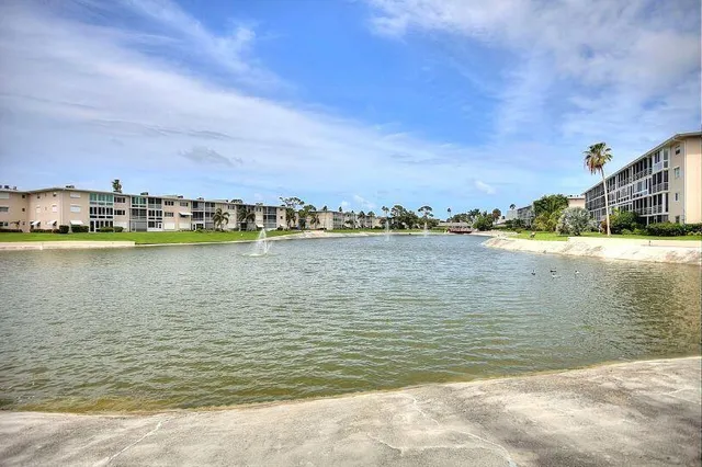 a view of a lake with houses