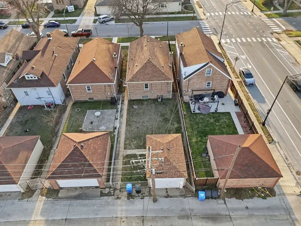 an aerial view of multiple house