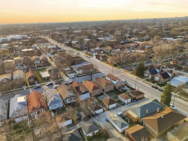 an aerial view of a city