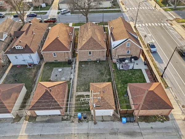 an aerial view of multiple house