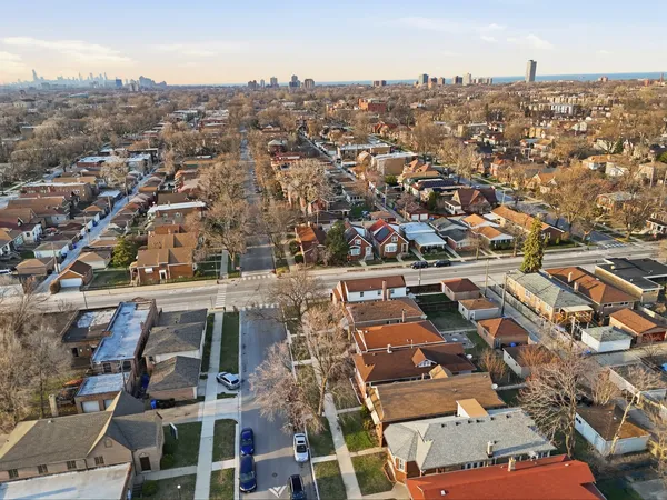 an aerial view of a city