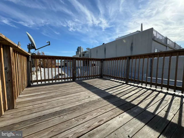 a view of deck with wooden floor and fence