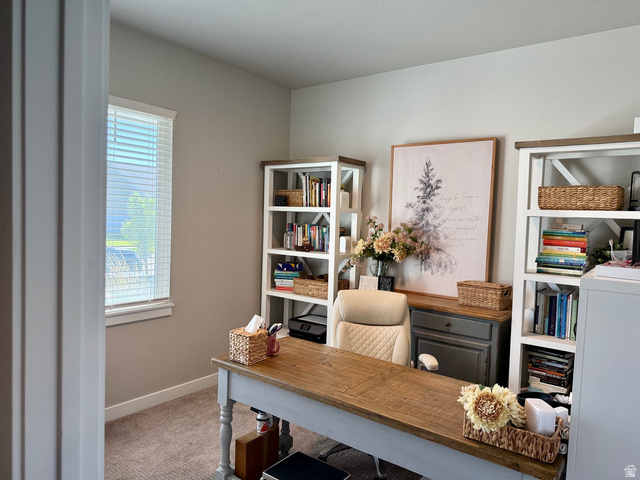 315 South Sherman Street Mapleton, UT 84664 - Photo 6 of 30 Spacious room featuring neutral-toned walls, a single window with blinds, and built-in shelving units with wood-finish accents