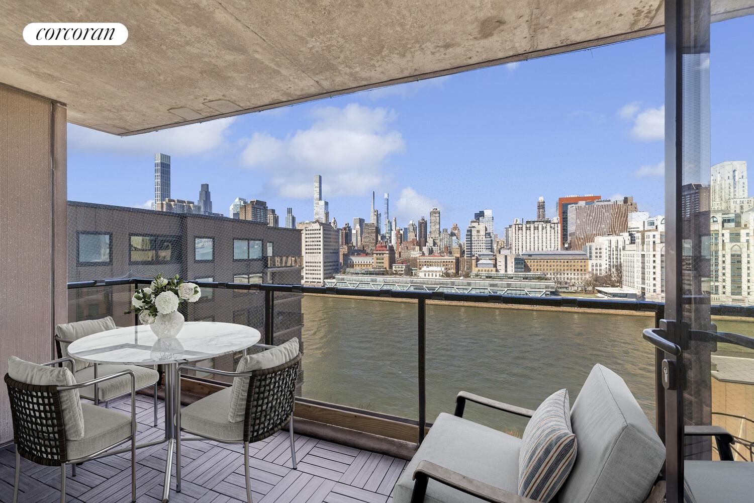 531 Main Street, Unit 1502 Manhattan, NY 10044 - Photo 3 of 11 a view of a chairs and table in patio
