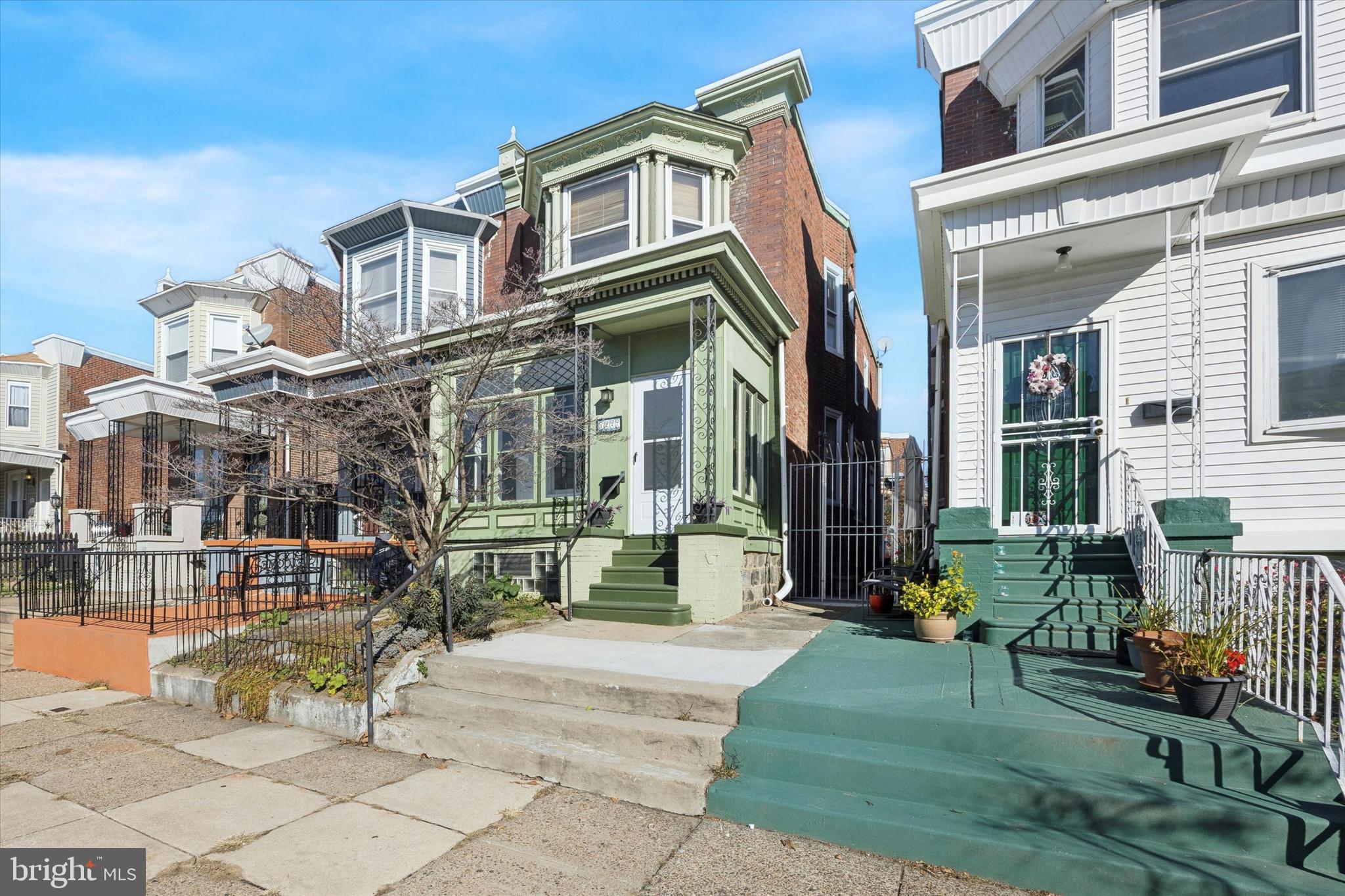 a view of a building with a bench