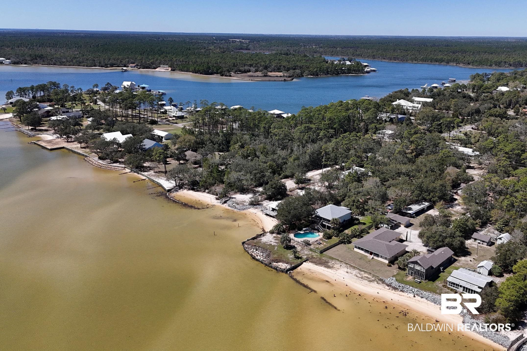 30671 Magnolia Street Elberta, AL 36530 - Photo 7 of 68 Drone / aerial view with a water view and a view of trees
