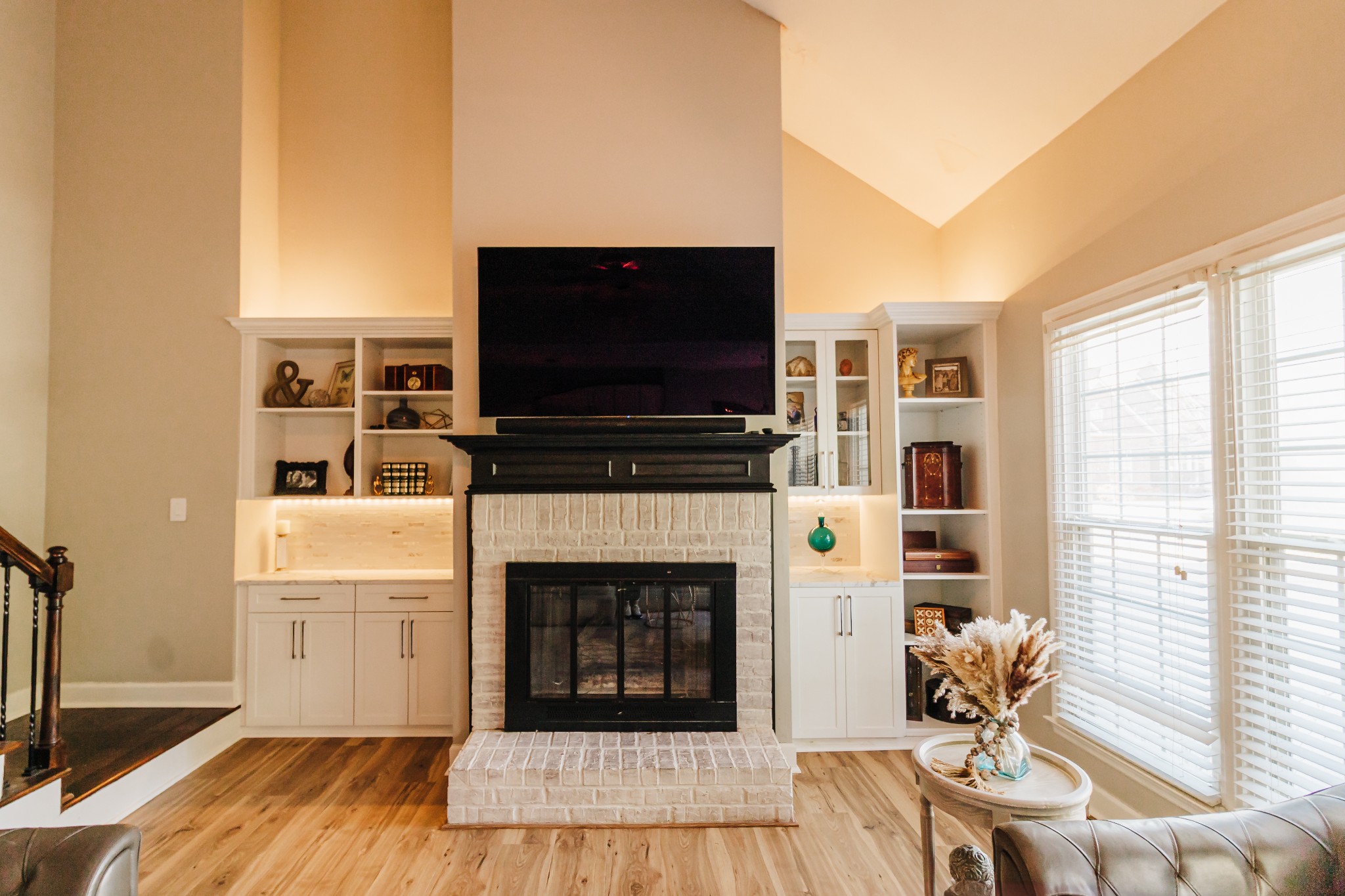 203 Savannah Ridge Murfreesboro, TN 37127 - Photo 15 of 60 a living room with fireplace furniture and a flat screen tv