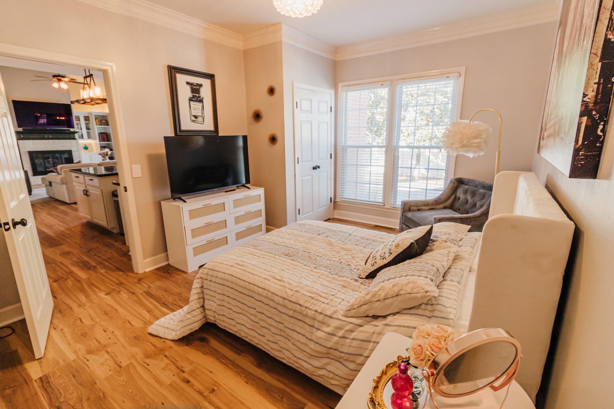 203 Savannah Ridge Murfreesboro, TN 37127 - Photo 19 of 60 a bedroom with a bed and a flat screen tv