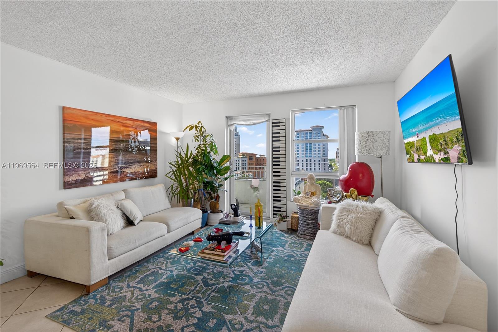 a living room with furniture and a couch