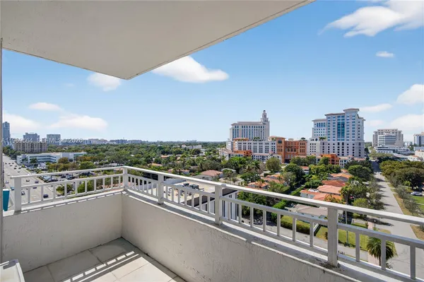 a view of city from balcony