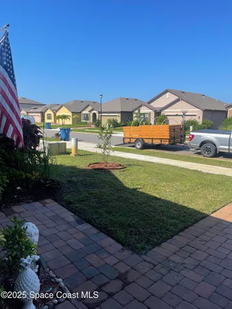 an outdoor view with garden