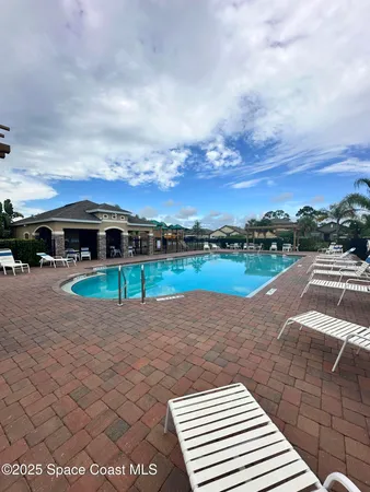 a view of a park with slide
