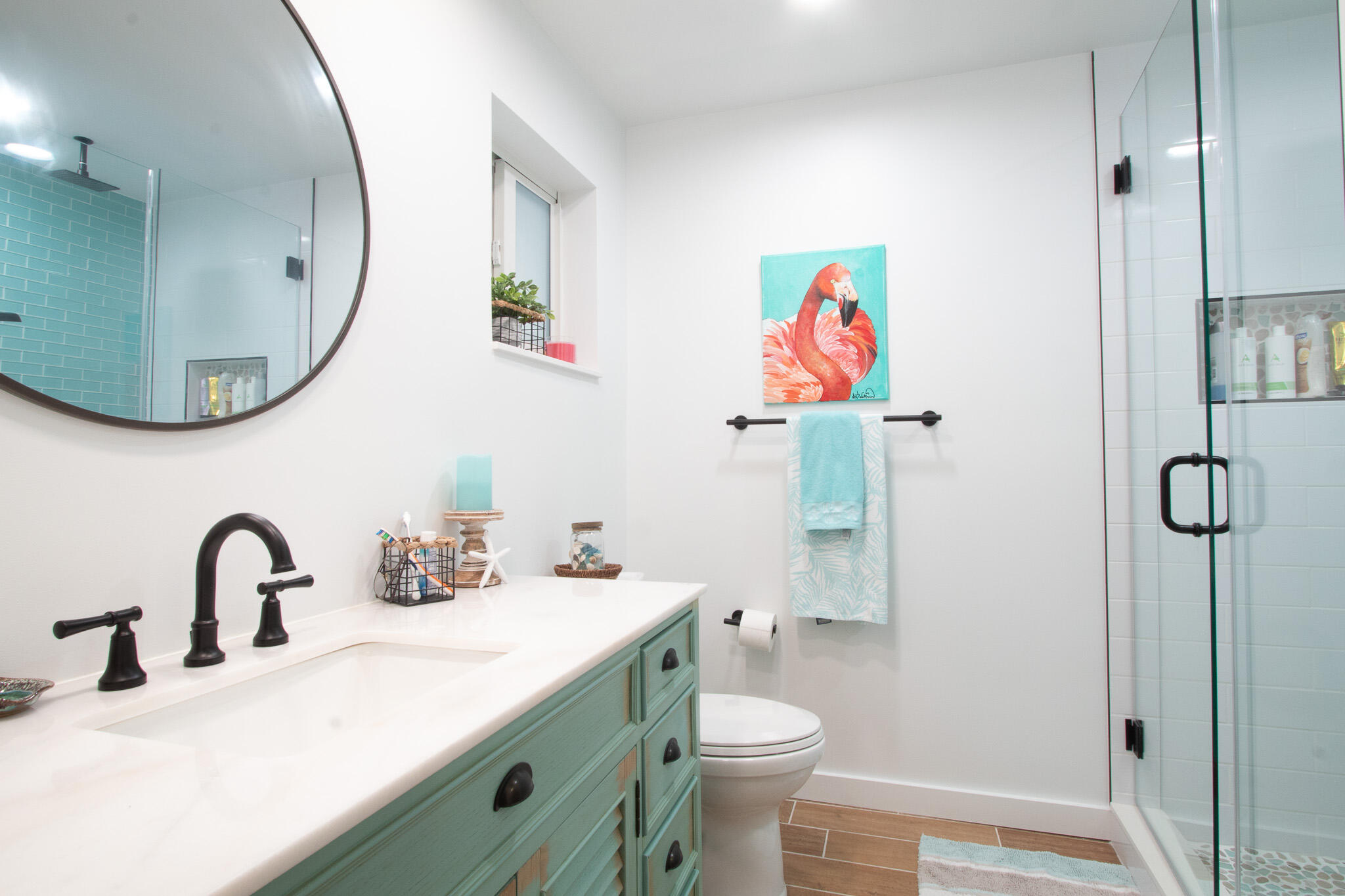 205 Sunset Boulevard Key Largo, FL 33037 - Photo 15 of 42 a bathroom with a sink and a mirror