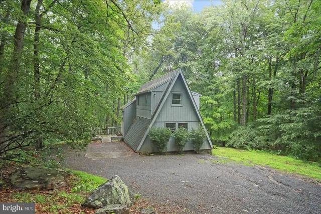 a view of backyard with green space