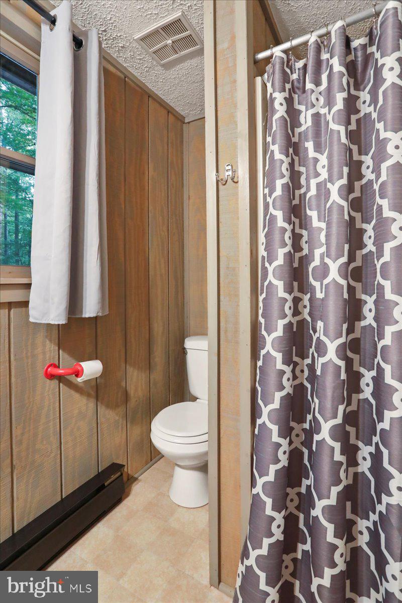 13 Mountainside Loop Berkeley Springs, WV 25411 - Photo 31 of 57 a bathroom with a toilet and shower curtain