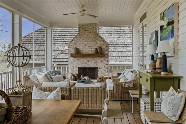 a view of a golf course with a lake