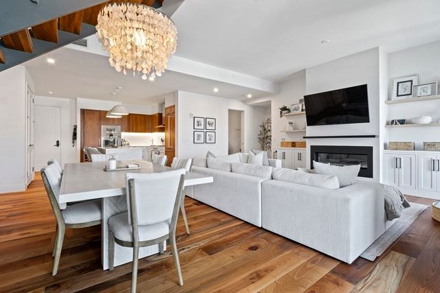 a living room with fireplace furniture and a flat screen tv