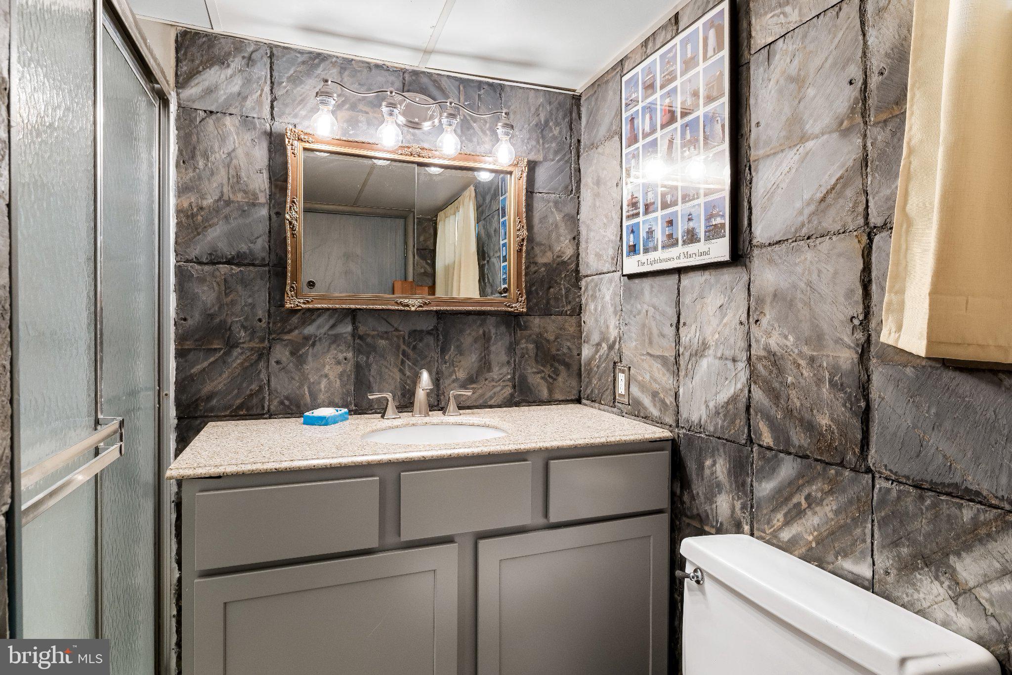 2114 Pot Spring Road Lutherville-Timonium, MD 21093 - Photo 41 of 49 Full bath in lower level. Slate walls. So cool.