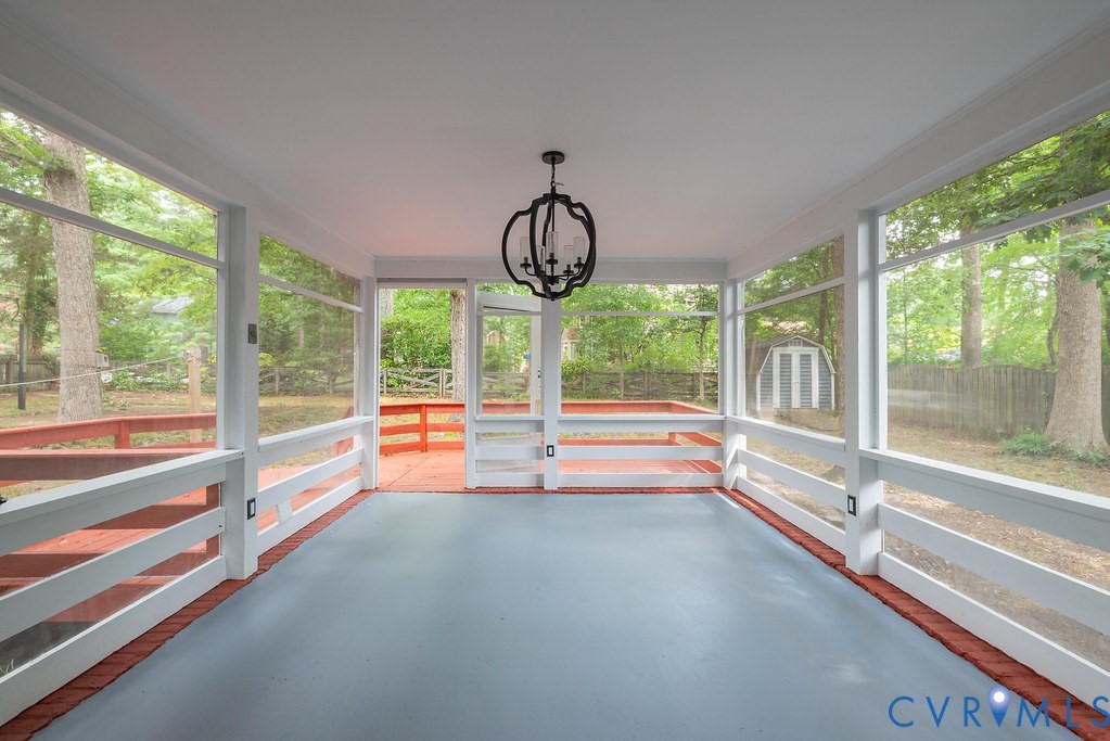 11840 Winfore Drive Midlothian, VA 23113 - Photo 29 of 40 Screened porch with a painted floor and a ceiling-