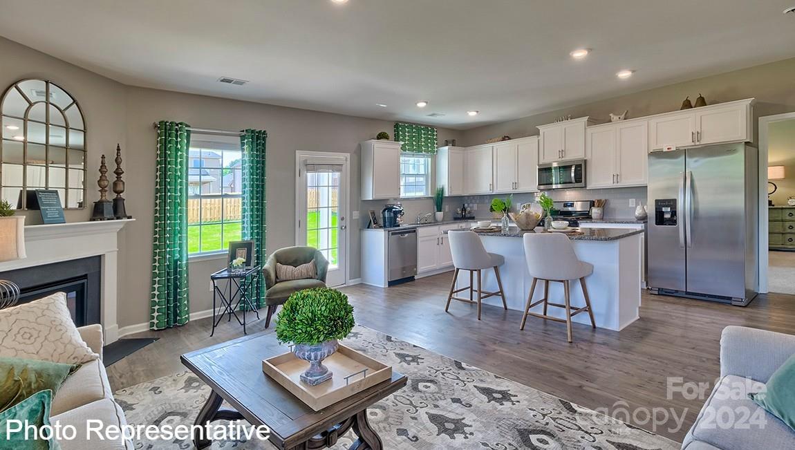 113 Dandelion Road Fletcher, NC 28732 - Photo 14 of 29 a living room with stainless steel appliances furniture a rug kitchen view and a window