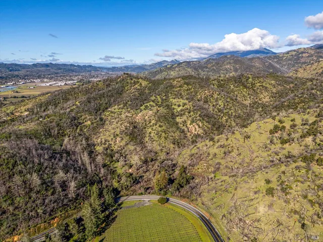 a view of a lake and mountain