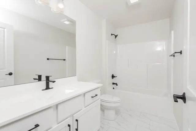 an empty room with a workbench