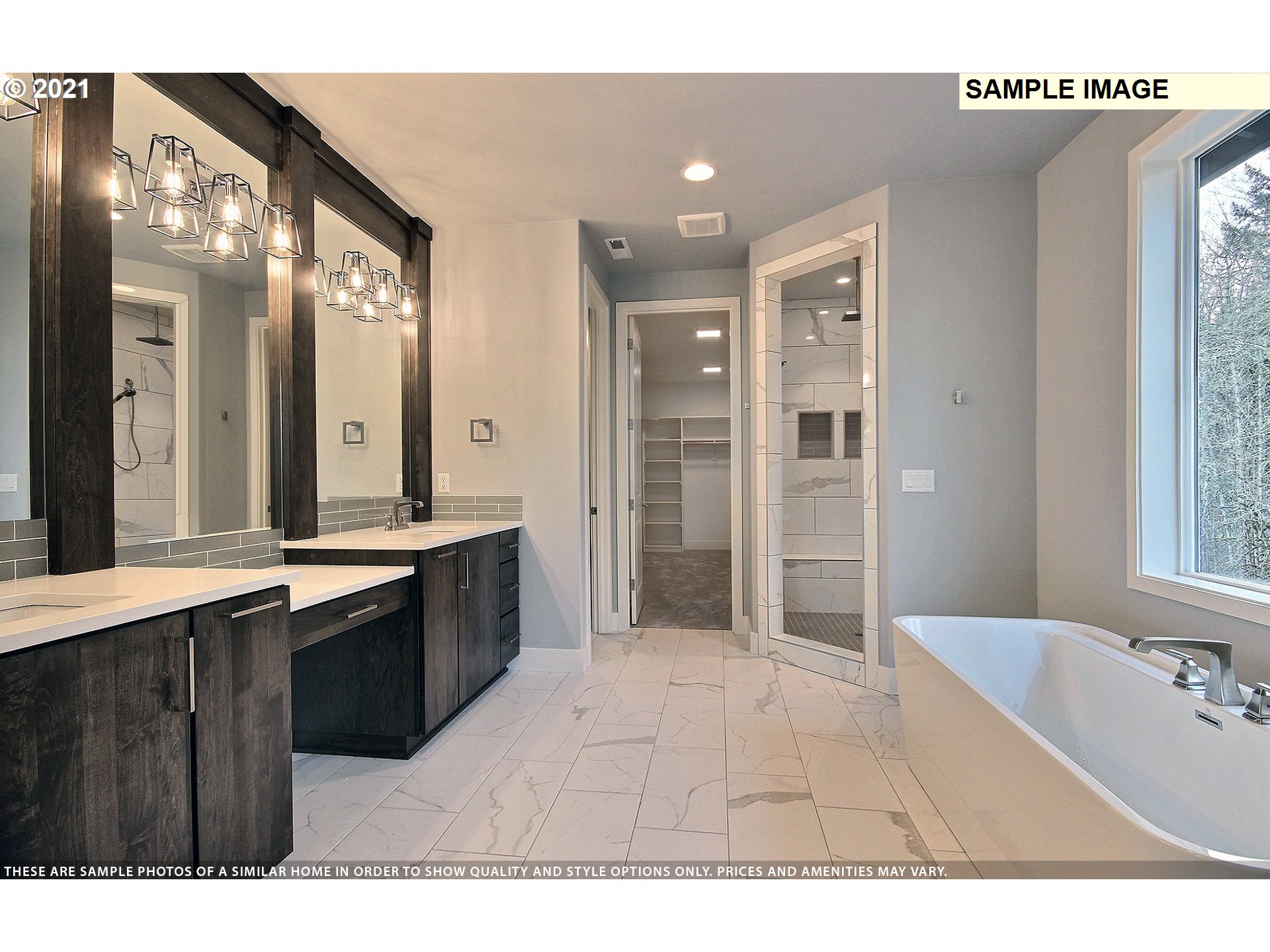 3338 Northwest Tanner Street Camas, WA 98607 - Photo 15 of 25 a bathroom with a sink mirror and a shower