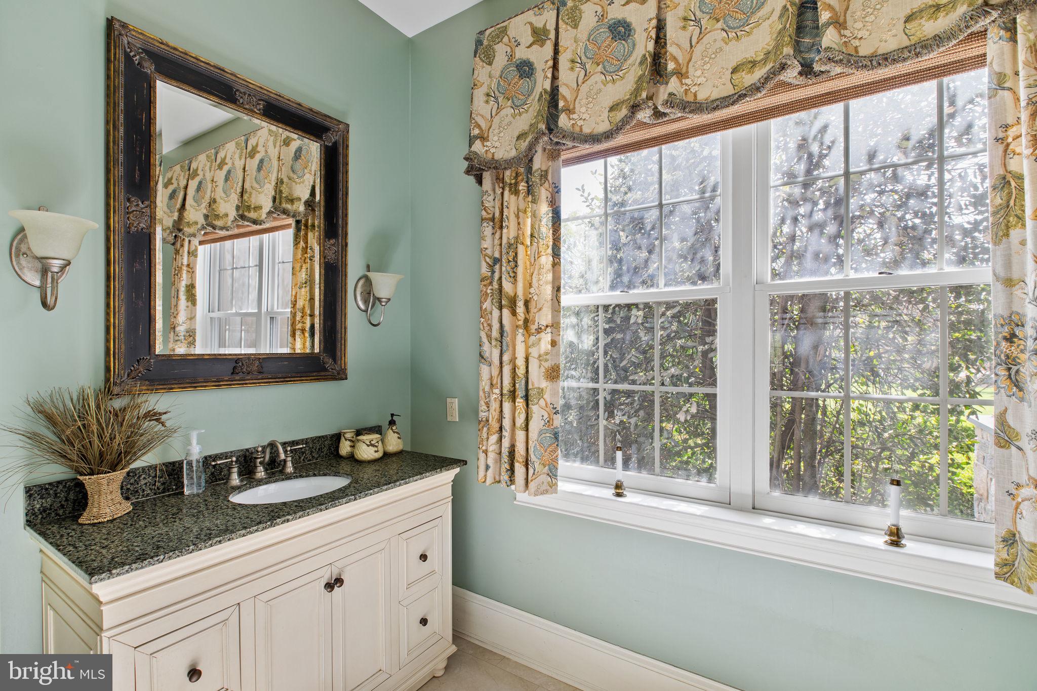 1519 Cedar Hill Road Lower Gwynedd, PA 19002 - Photo 32 of 95 a bathroom with a granite countertop sink mirror and window