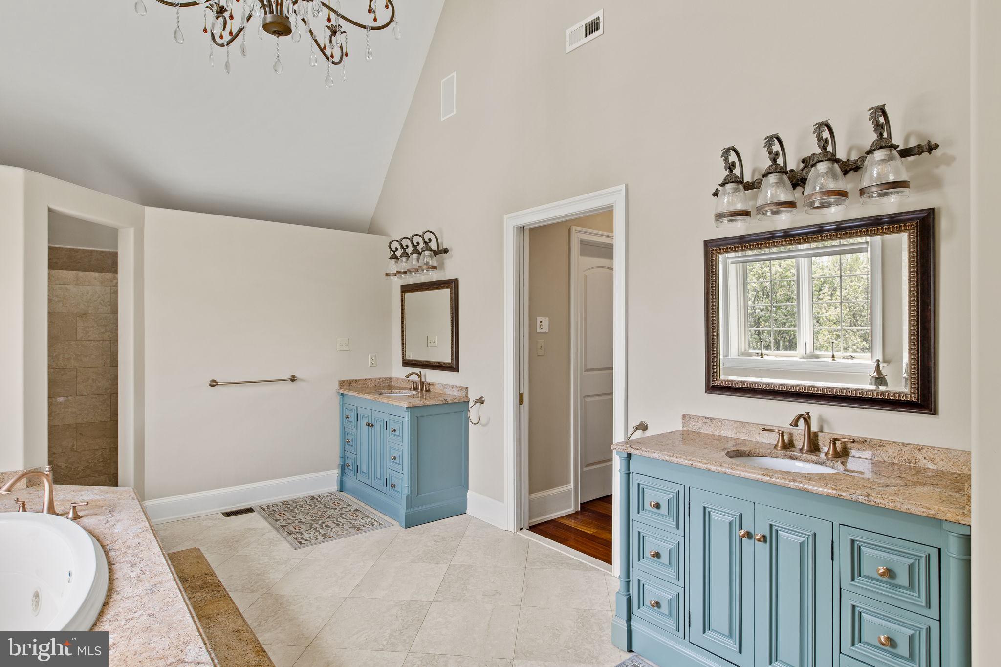 1519 Cedar Hill Road Lower Gwynedd, PA 19002 - Photo 44 of 95 a spacious bathroom with a granite countertop sink and a mirror