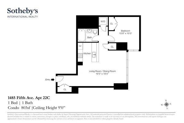 $795,000 | 1485 5th Avenue, Unit 22C | Harlem