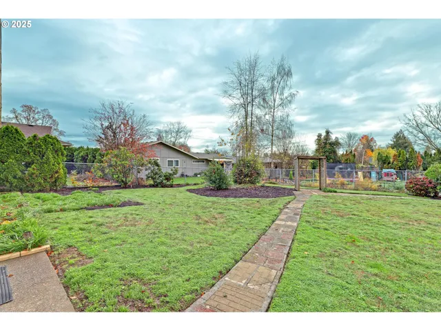 a view of a house with garden