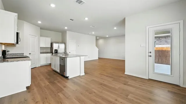 a view of small space with racks on the wall