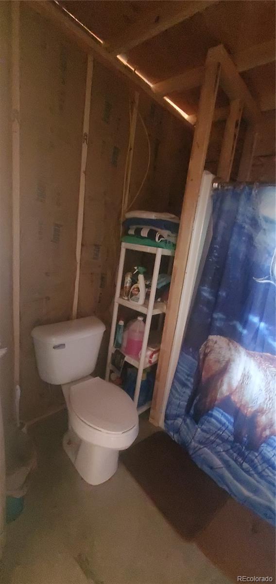 6601 Heckman Road San Luis, CO 81152 - Photo 14 of 28 a white toilet sitting next to a shower curtain
