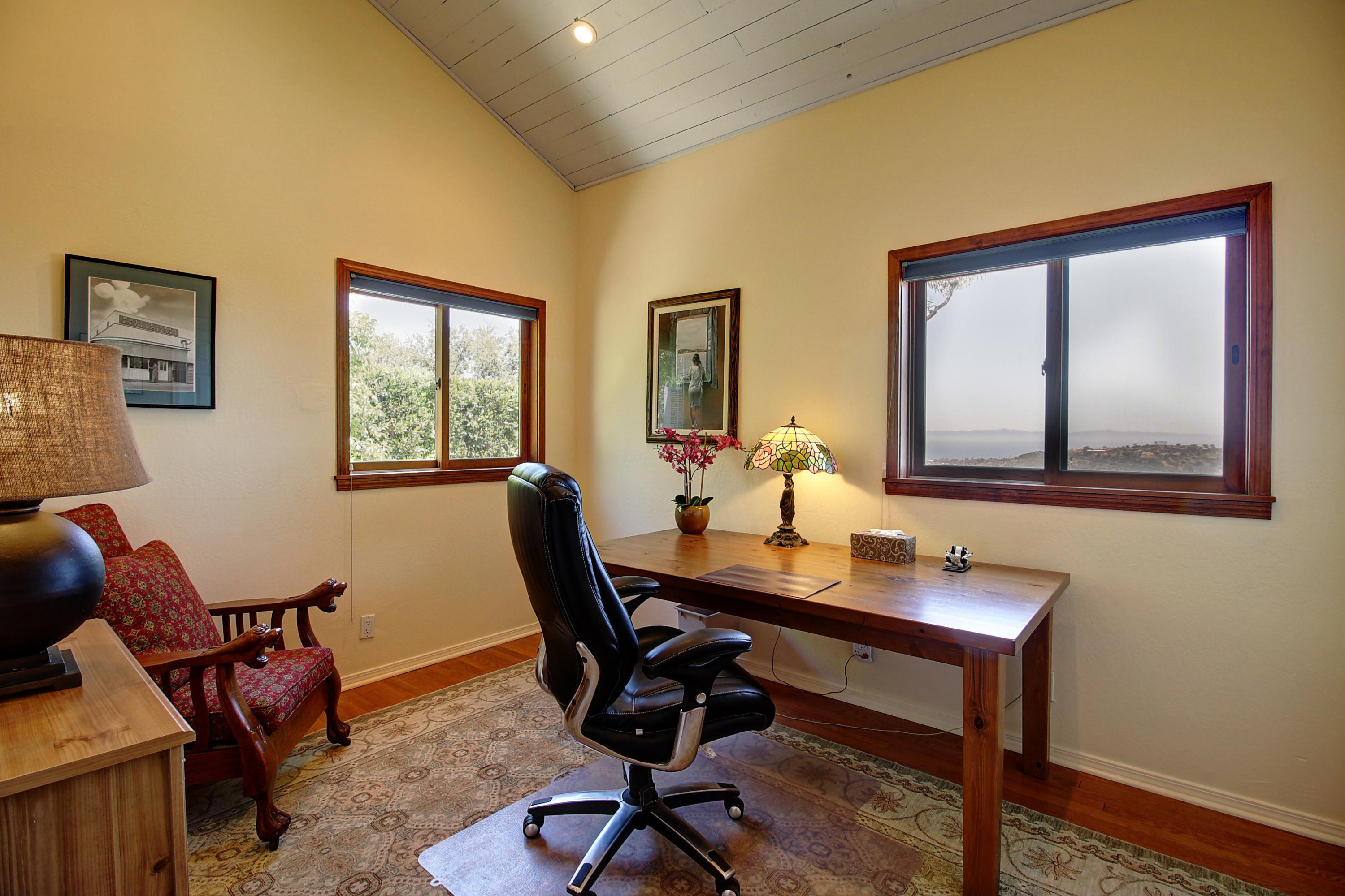 1710 Mission Ridge Road Santa Barbara, CA 93103 - Photo 17 of 27 a view of a workspace with furniture and a window