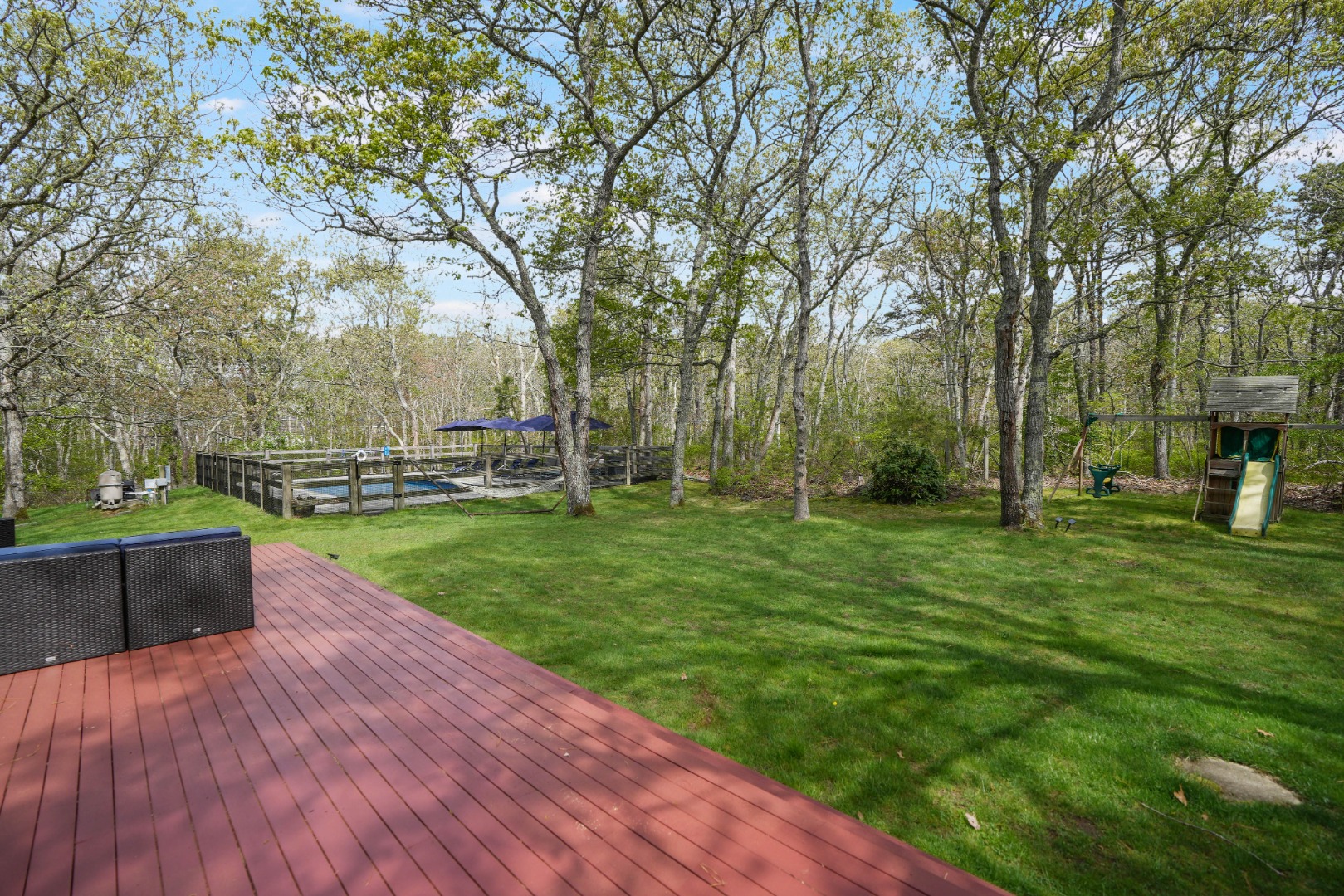 10 North Bog Road Edgartown, MA 02539 - Photo 5 of 37 beautiful back yard with porch and patio