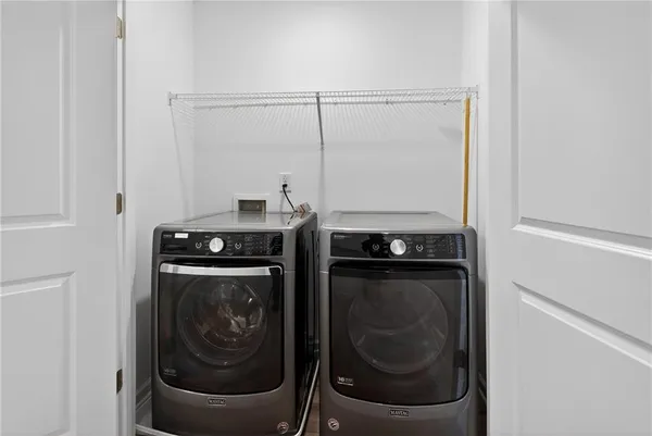a close up of a washer and dryer