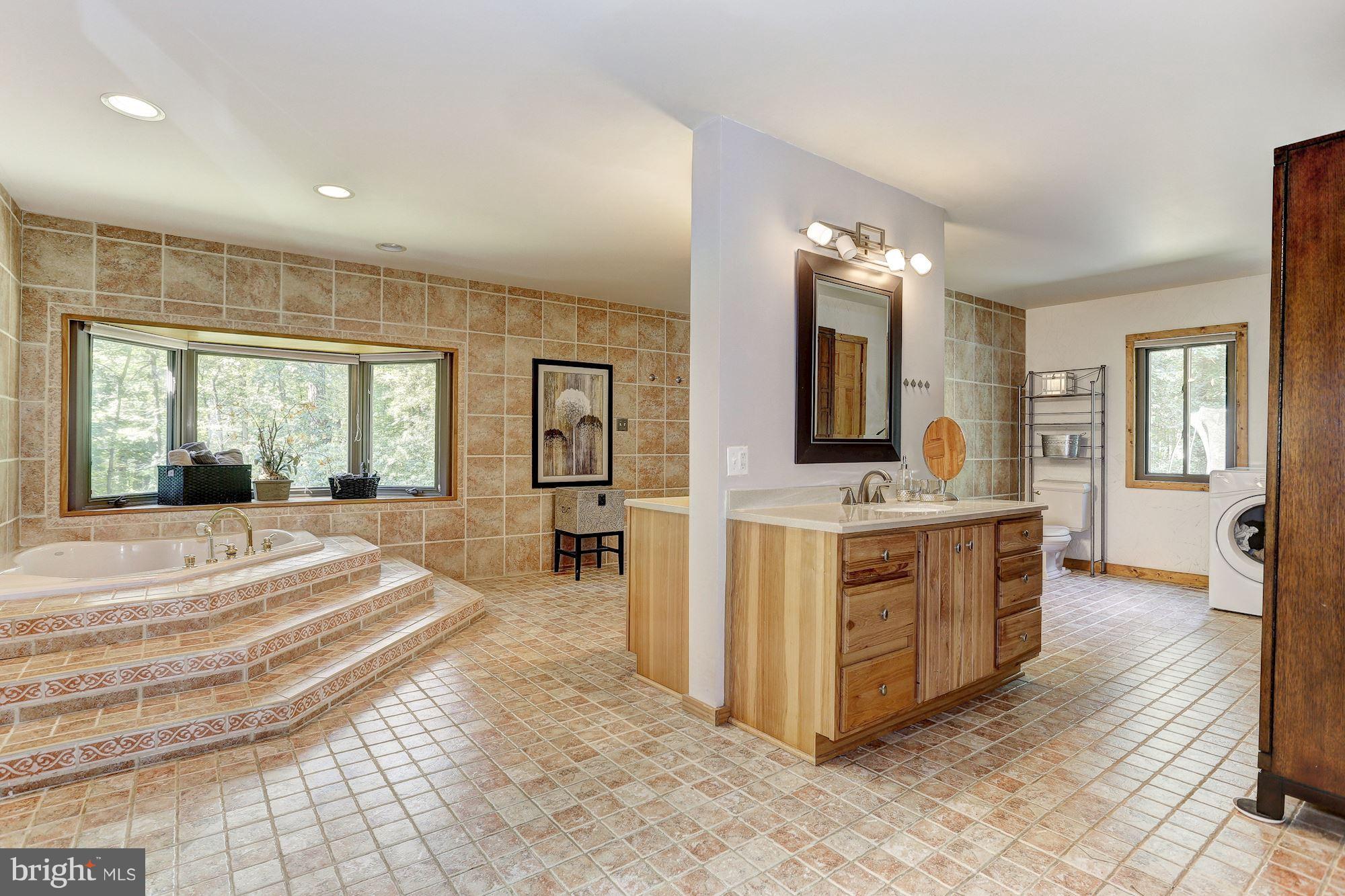 6123 Davis Road Woodbine, MD 21797 - Photo 16 of 30 a spacious bathroom with a double vanity sink and a mirror