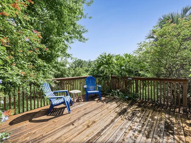 a view of a chairs on a deck