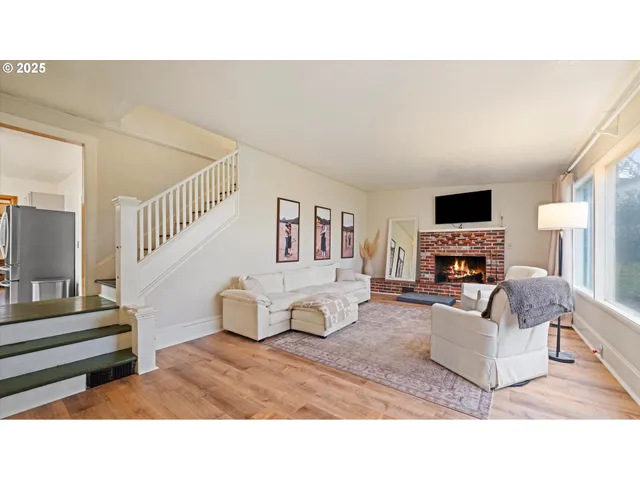 a living room with furniture and a couch