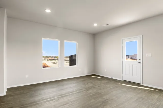 an empty room with a window