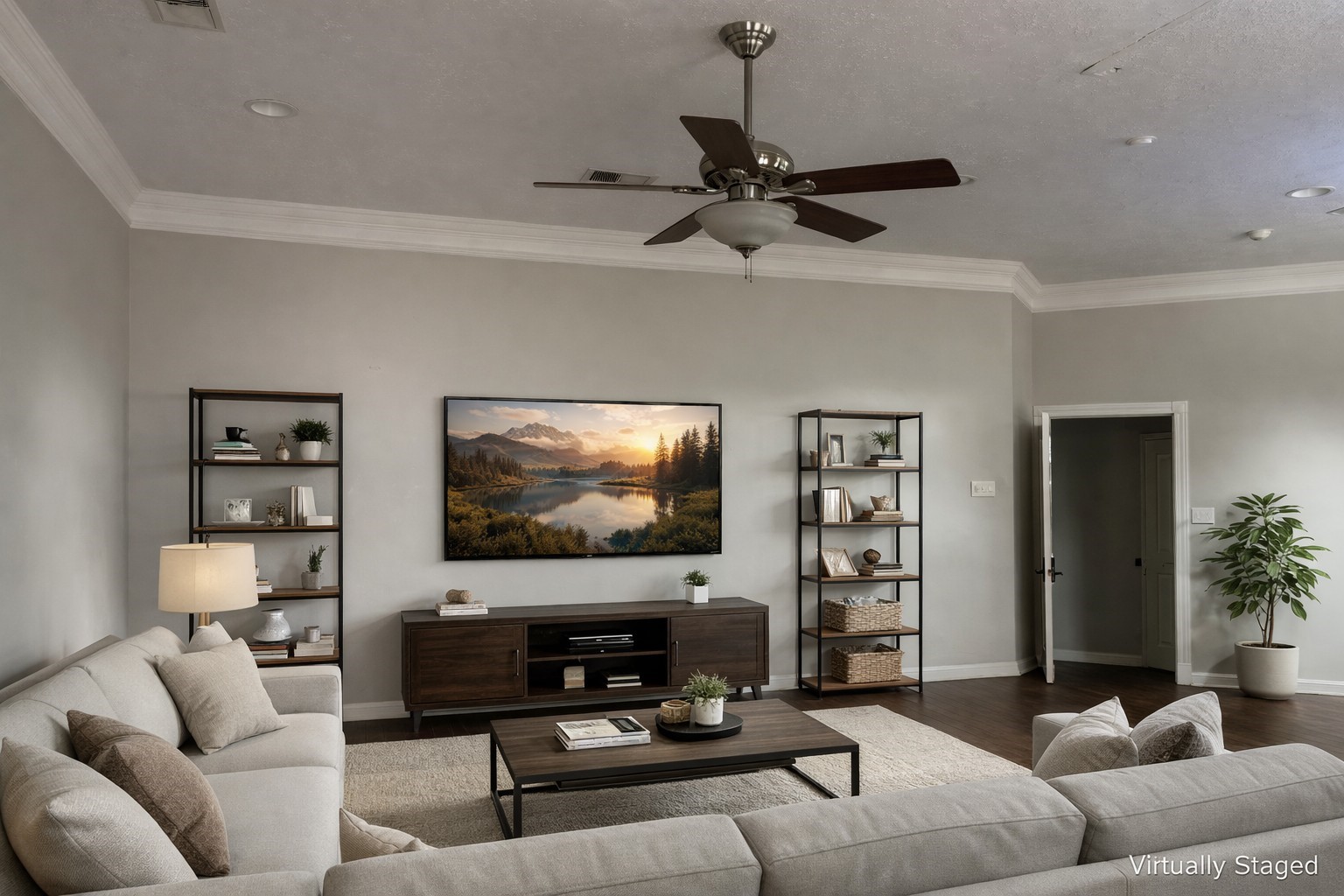 5710 Desert Oak Way Spring, TX 77379 - Photo 3 of 30 a living room with furniture and a flat screen tv