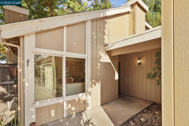a view of a balcony from door