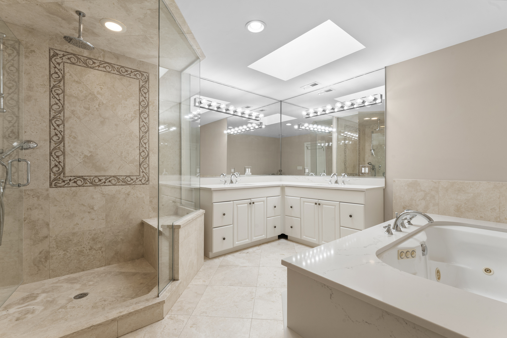 1184 Prospect Lane Des Plaines, IL 60018 - Photo 13 of 24 a bathroom with a double vanity sink mirror and bathtub