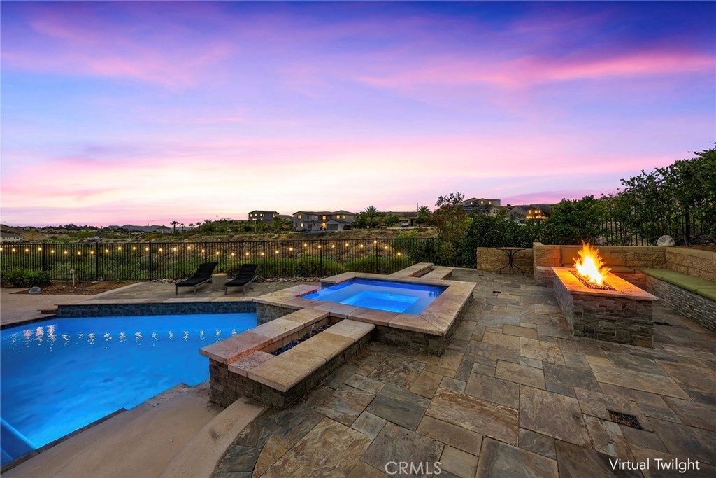 13734 Sweet Avenue Riverside, CA 92503 - Photo 2 of 75 Enhanced photo- 2 fire features on each side of Spa that light up.