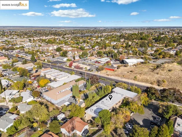 an aerial view of a city