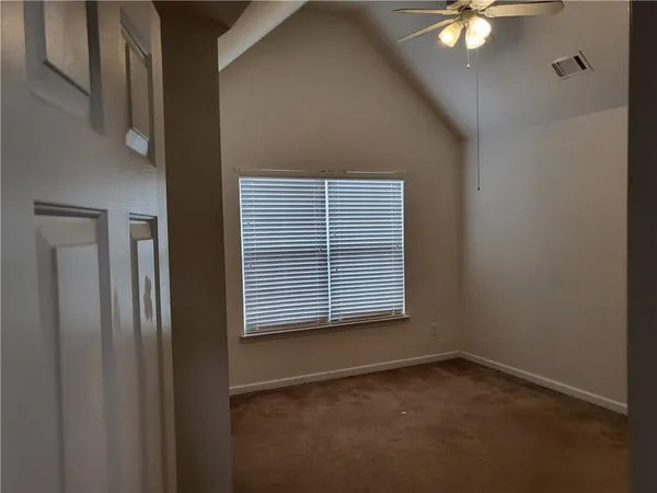 a view of a livingroom with a window