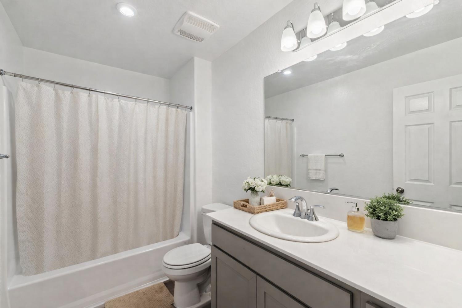 264 Rosebriar Street Madera, CA 93638 - Photo 20 of 28 a bathroom with a sink a toilet and mirror